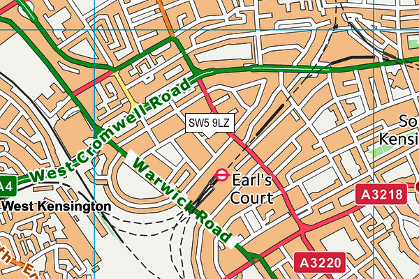 SW5 9LZ map - OS VectorMap District (Ordnance Survey)