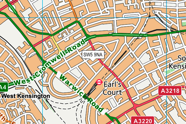 SW5 9NA map - OS VectorMap District (Ordnance Survey)