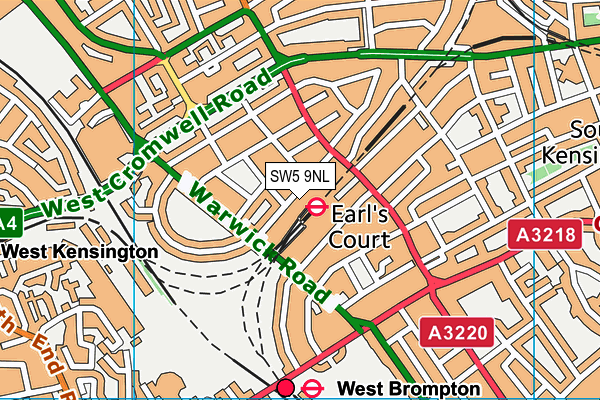 SW5 9NL map - OS VectorMap District (Ordnance Survey)