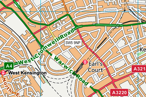 SW5 9NP map - OS VectorMap District (Ordnance Survey)