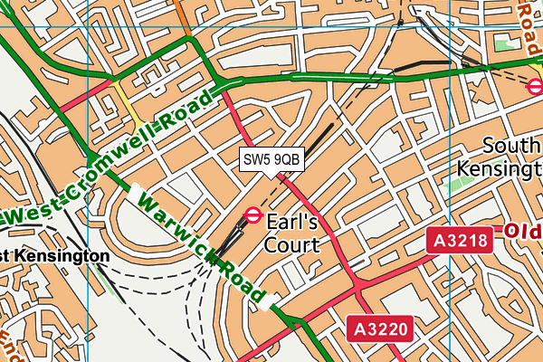 SW5 9QB map - OS VectorMap District (Ordnance Survey)