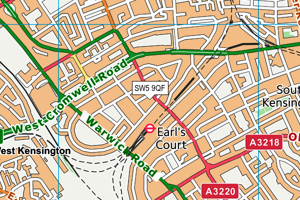 SW5 9QF map - OS VectorMap District (Ordnance Survey)