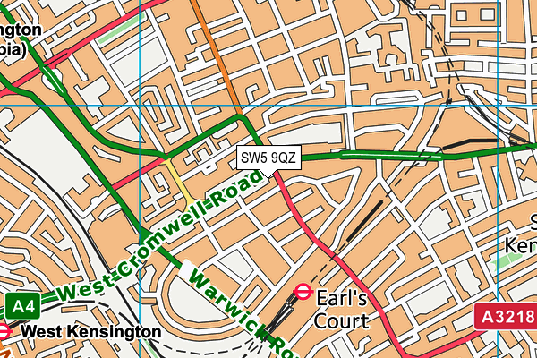 SW5 9QZ map - OS VectorMap District (Ordnance Survey)