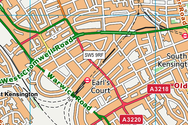 SW5 9RF map - OS VectorMap District (Ordnance Survey)