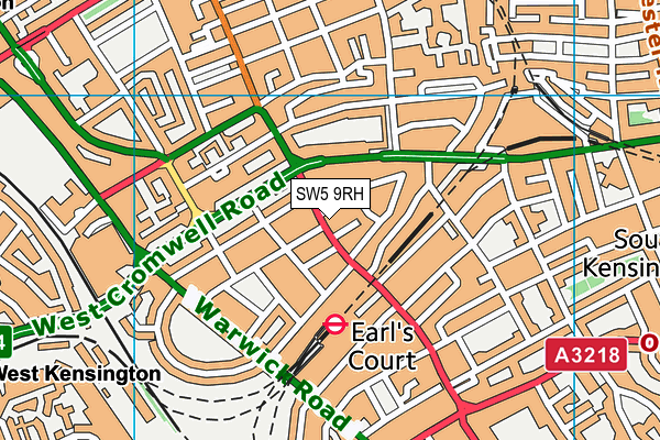 SW5 9RH map - OS VectorMap District (Ordnance Survey)