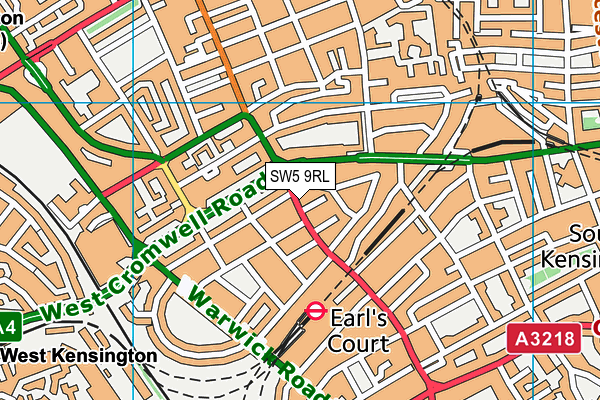 SW5 9RL map - OS VectorMap District (Ordnance Survey)