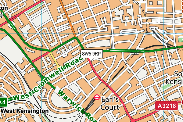 SW5 9RP map - OS VectorMap District (Ordnance Survey)