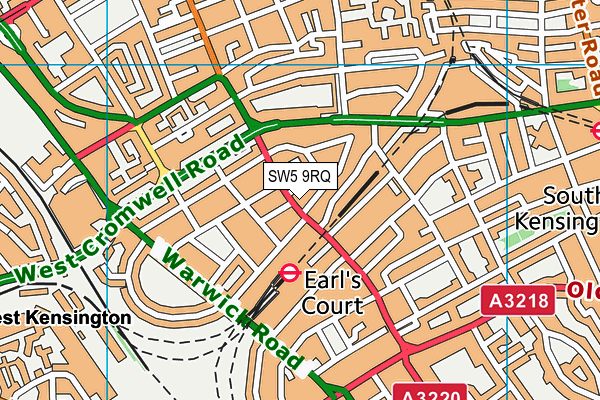 SW5 9RQ map - OS VectorMap District (Ordnance Survey)