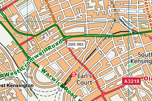 SW5 9RX map - OS VectorMap District (Ordnance Survey)