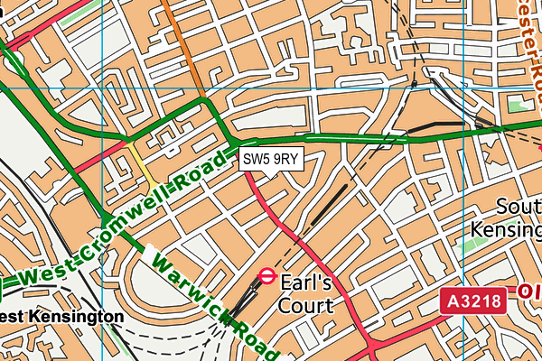 SW5 9RY map - OS VectorMap District (Ordnance Survey)