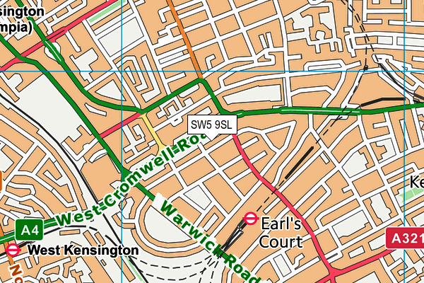 SW5 9SL map - OS VectorMap District (Ordnance Survey)