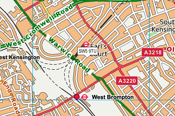 SW5 9TU map - OS VectorMap District (Ordnance Survey)