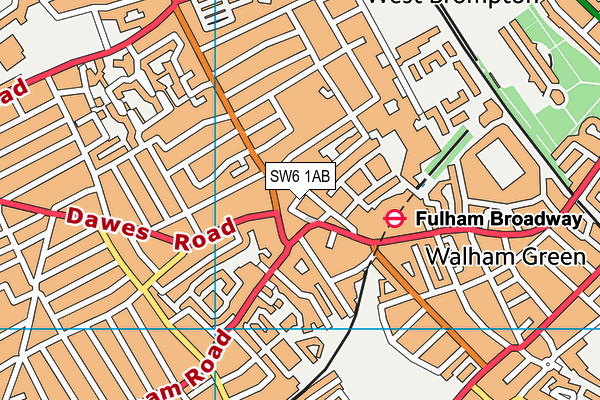 SW6 1AB map - OS VectorMap District (Ordnance Survey)