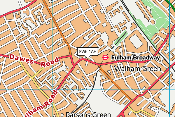 SW6 1AH map - OS VectorMap District (Ordnance Survey)