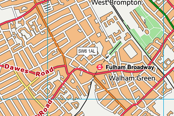 SW6 1AL map - OS VectorMap District (Ordnance Survey)