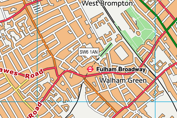 SW6 1AN map - OS VectorMap District (Ordnance Survey)