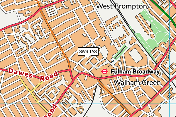 SW6 1AS map - OS VectorMap District (Ordnance Survey)