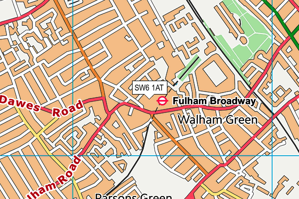 SW6 1AT map - OS VectorMap District (Ordnance Survey)