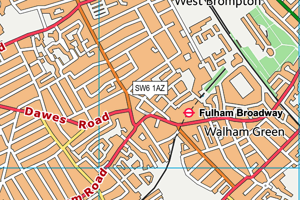 SW6 1AZ map - OS VectorMap District (Ordnance Survey)