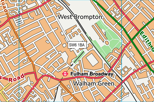 SW6 1BA map - OS VectorMap District (Ordnance Survey)