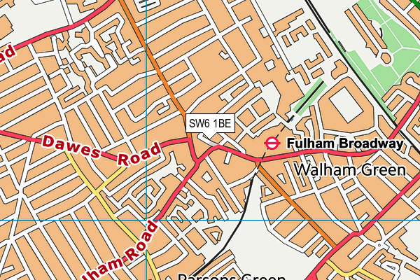 Puregym (London Fulham) map (SW6 1BE) - OS VectorMap District (Ordnance Survey)