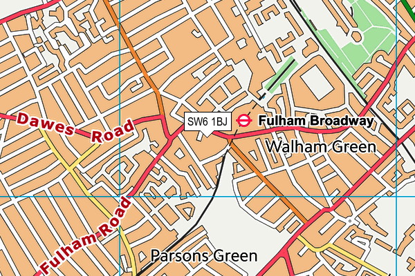 SW6 1BJ map - OS VectorMap District (Ordnance Survey)