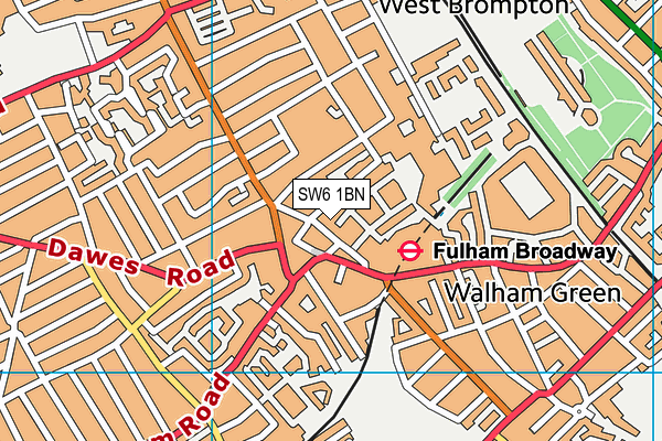 SW6 1BN map - OS VectorMap District (Ordnance Survey)