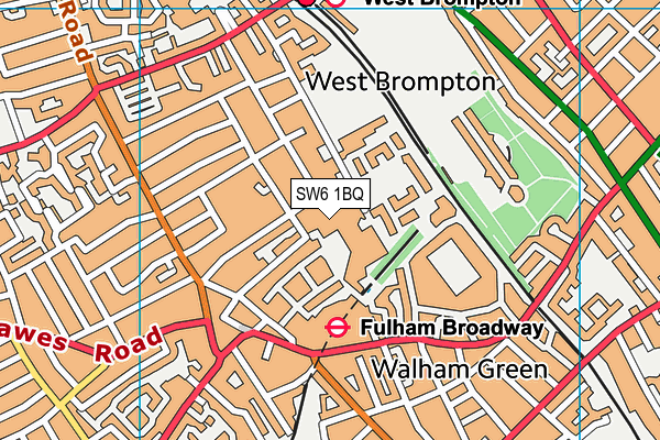 SW6 1BQ map - OS VectorMap District (Ordnance Survey)