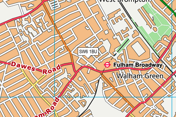 SW6 1BU map - OS VectorMap District (Ordnance Survey)