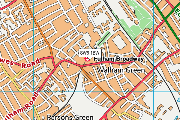 SW6 1BW map - OS VectorMap District (Ordnance Survey)