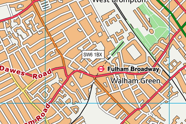 SW6 1BX map - OS VectorMap District (Ordnance Survey)