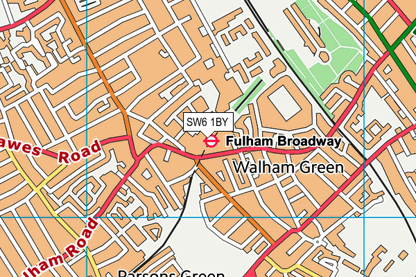 SW6 1BY map - OS VectorMap District (Ordnance Survey)