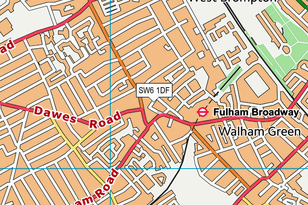 SW6 1DF map - OS VectorMap District (Ordnance Survey)