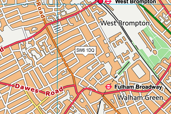 SW6 1DQ map - OS VectorMap District (Ordnance Survey)