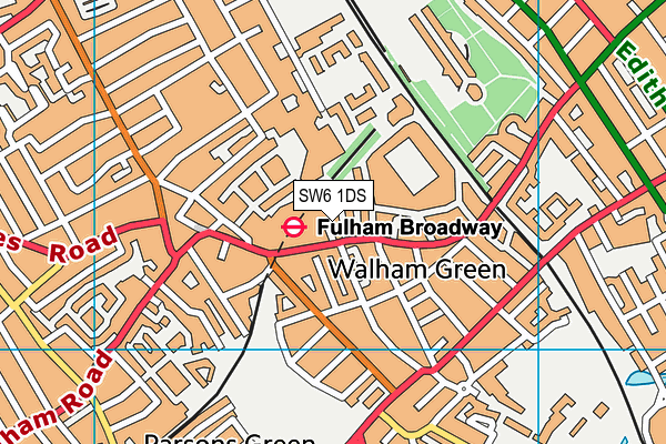 SW6 1DS map - OS VectorMap District (Ordnance Survey)