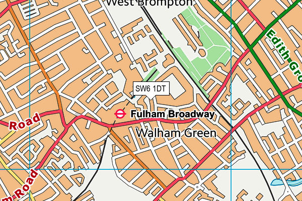 SW6 1DT map - OS VectorMap District (Ordnance Survey)