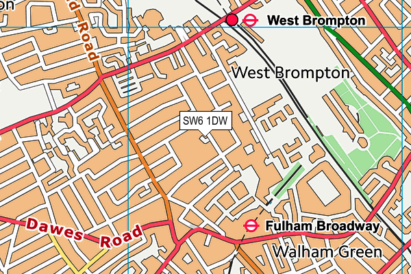 SW6 1DW map - OS VectorMap District (Ordnance Survey)