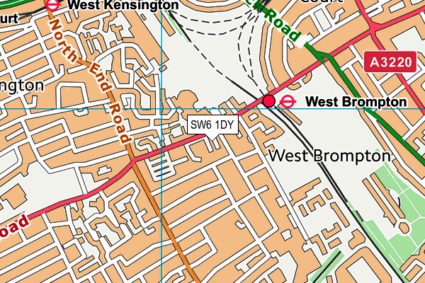 SW6 1DY map - OS VectorMap District (Ordnance Survey)