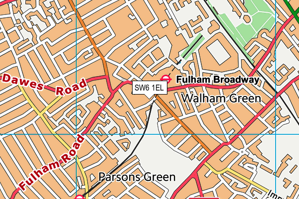 SW6 1EL map - OS VectorMap District (Ordnance Survey)