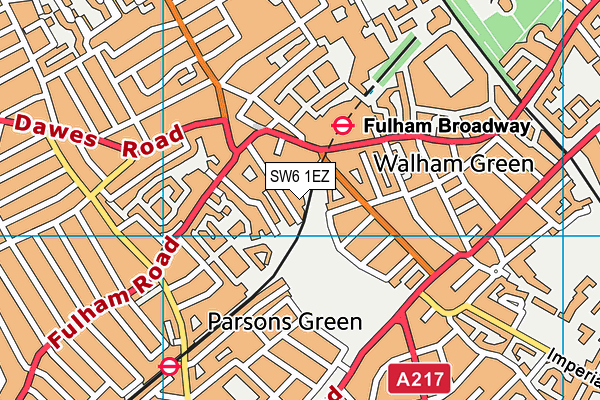 SW6 1EZ map - OS VectorMap District (Ordnance Survey)