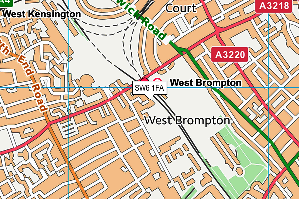 SW6 1FA map - OS VectorMap District (Ordnance Survey)