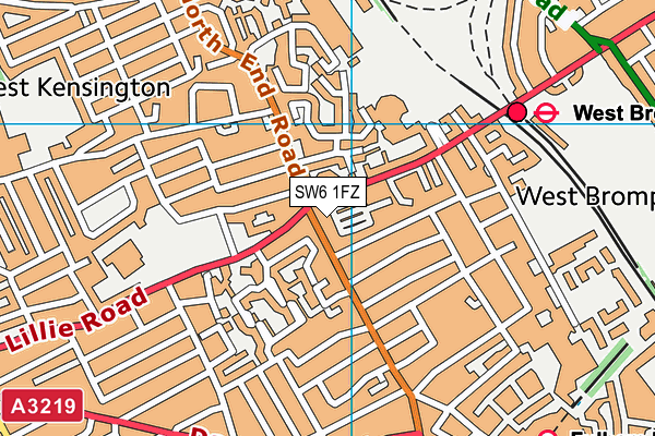 SW6 1FZ map - OS VectorMap District (Ordnance Survey)