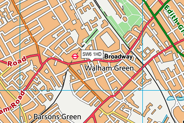 SW6 1HD map - OS VectorMap District (Ordnance Survey)