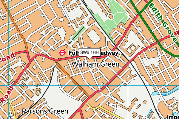 SW6 1HH map - OS VectorMap District (Ordnance Survey)