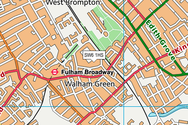 The Chelsea Club map (SW6 1HS) - OS VectorMap District (Ordnance Survey)