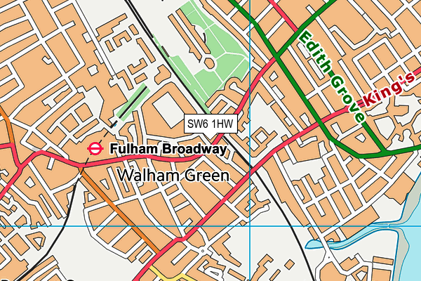 SW6 1HW map - OS VectorMap District (Ordnance Survey)