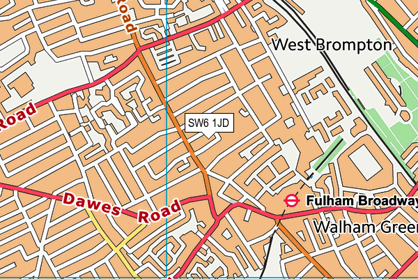 SW6 1JD map - OS VectorMap District (Ordnance Survey)