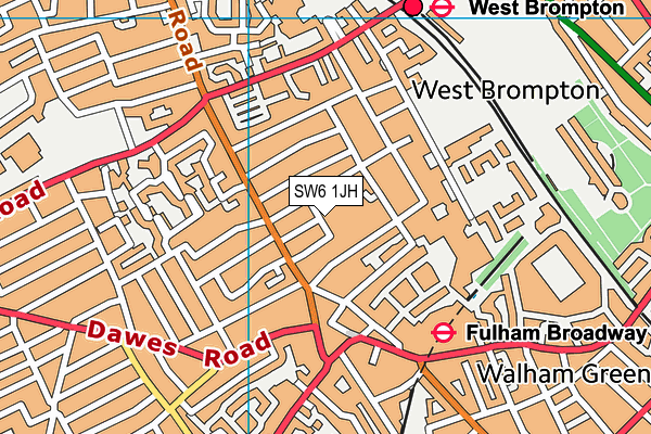 SW6 1JH map - OS VectorMap District (Ordnance Survey)