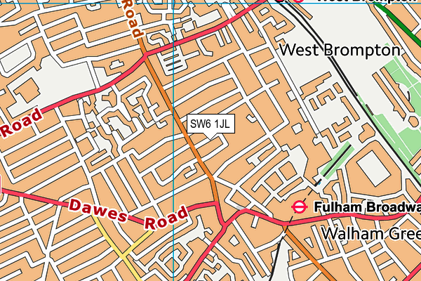SW6 1JL map - OS VectorMap District (Ordnance Survey)