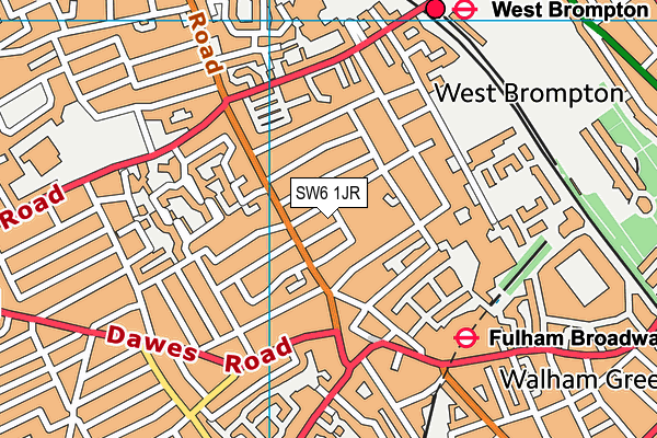 SW6 1JR map - OS VectorMap District (Ordnance Survey)